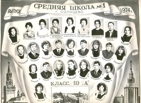 Солнцевская школа № 1. 1974г. 