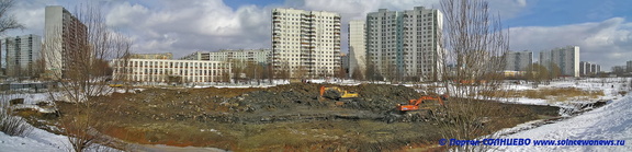 Расчистка пруда у школы 1007 март 2006