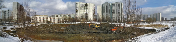 Очистка малого Солнцевского пруда, март 2006