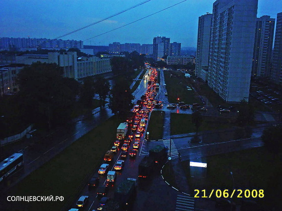 Авиаторов, пробка 2008 год