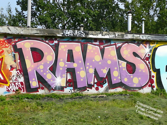 Граффити в Солнцево на гаражах вдоль железной дорогт между станциями Солнечная и Востряково 2008 год