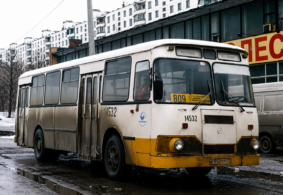 Автобус на разворотном кругу в Востряково
