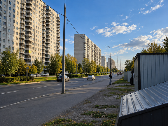 Улица Авиаторов хранит память о временах, когда дворы Москвы были заполнены металлическими гаражами.